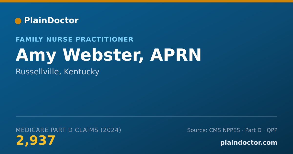 Shareable card for Amy Webster, APRN - Family Nurse Practitioner, Russellville, KY
