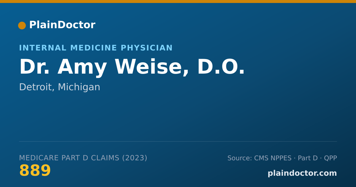 Shareable card for Amy Weise, D.O. - Internal Medicine Physician, Detroit, MI