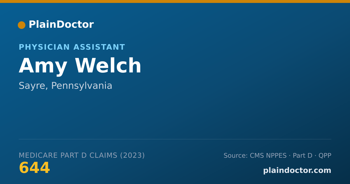 Shareable card for Amy Welch - Physician Assistant, Sayre, PA