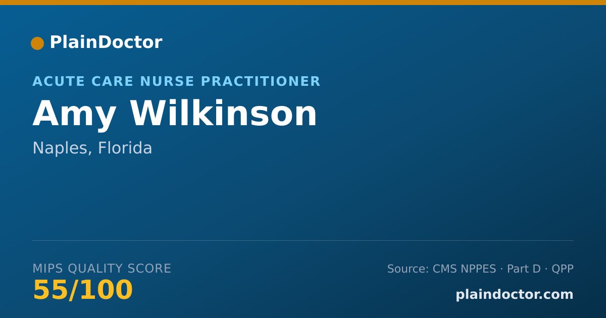 Shareable card for Amy Wilkinson - Acute Care Nurse Practitioner, Naples, FL