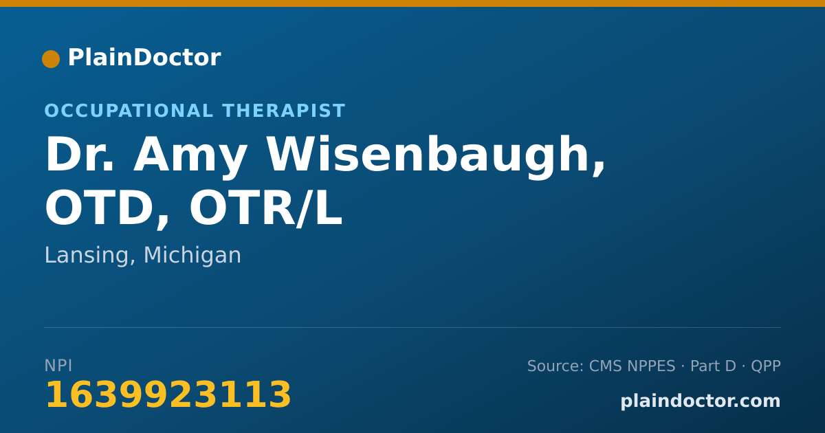 Shareable card for Amy Wisenbaugh, OTD, OTR/L - Occupational Therapist, Lansing, MI
