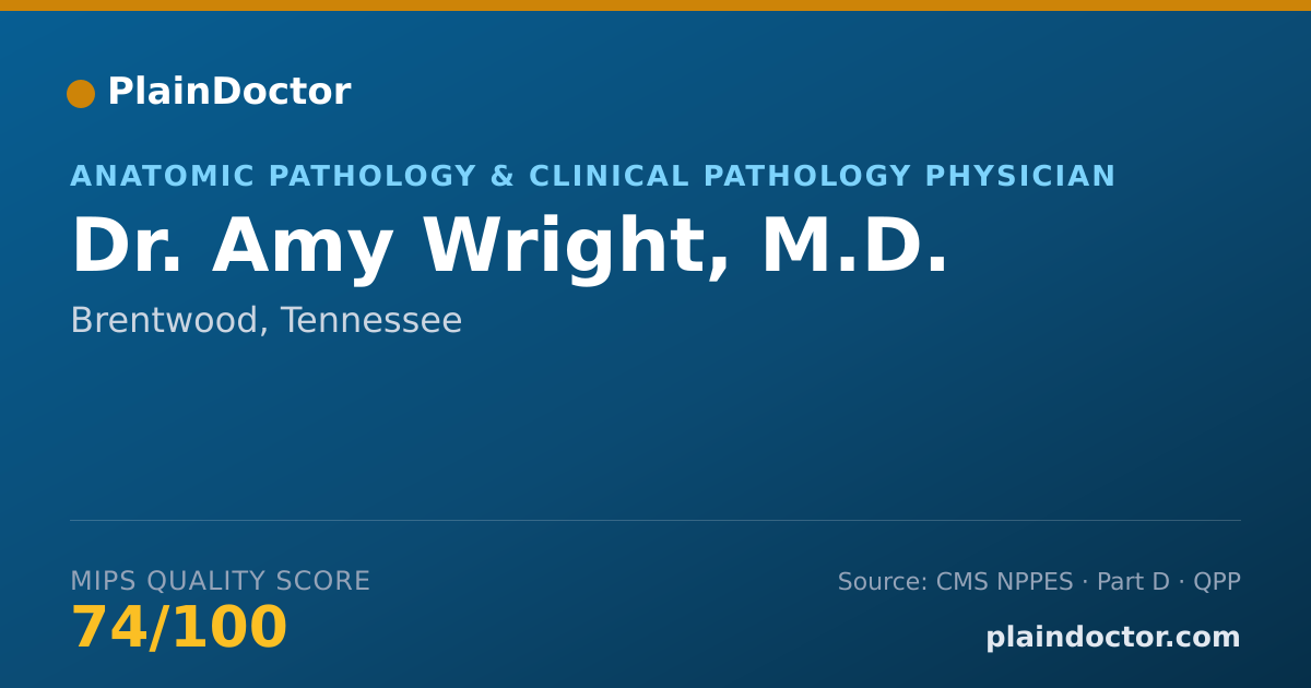 Shareable card for Amy Wright, M.D. - Anatomic Pathology & Clinical Pathology Physician, Brentwood, TN