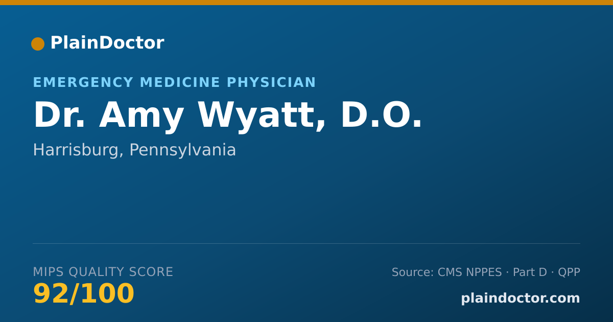 Shareable card for Amy Wyatt, D.O. - Emergency Medicine Physician, Harrisburg, PA