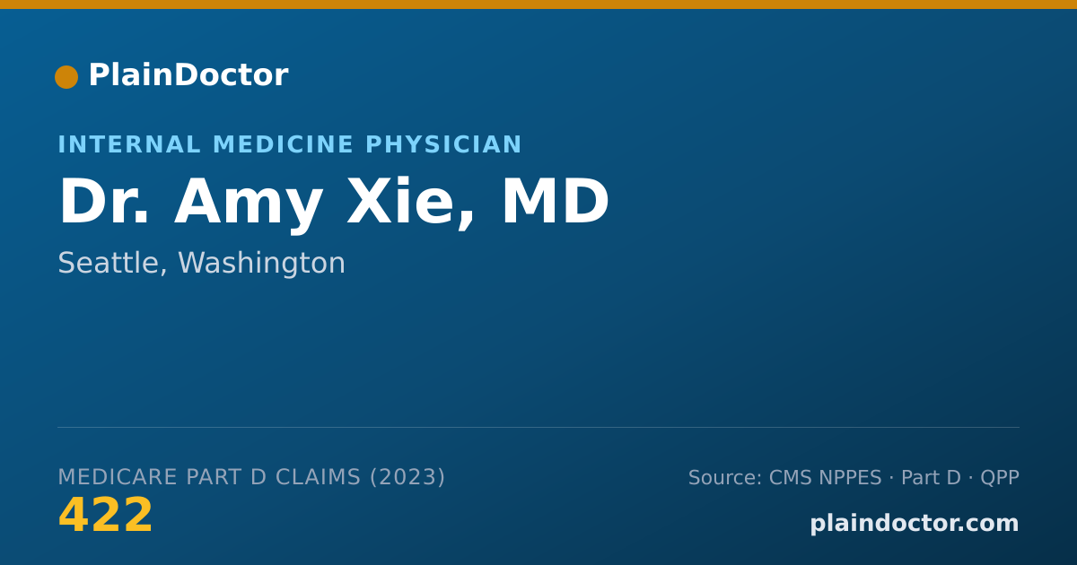 Shareable card for Amy Xie, MD - Internal Medicine Physician, Seattle, WA