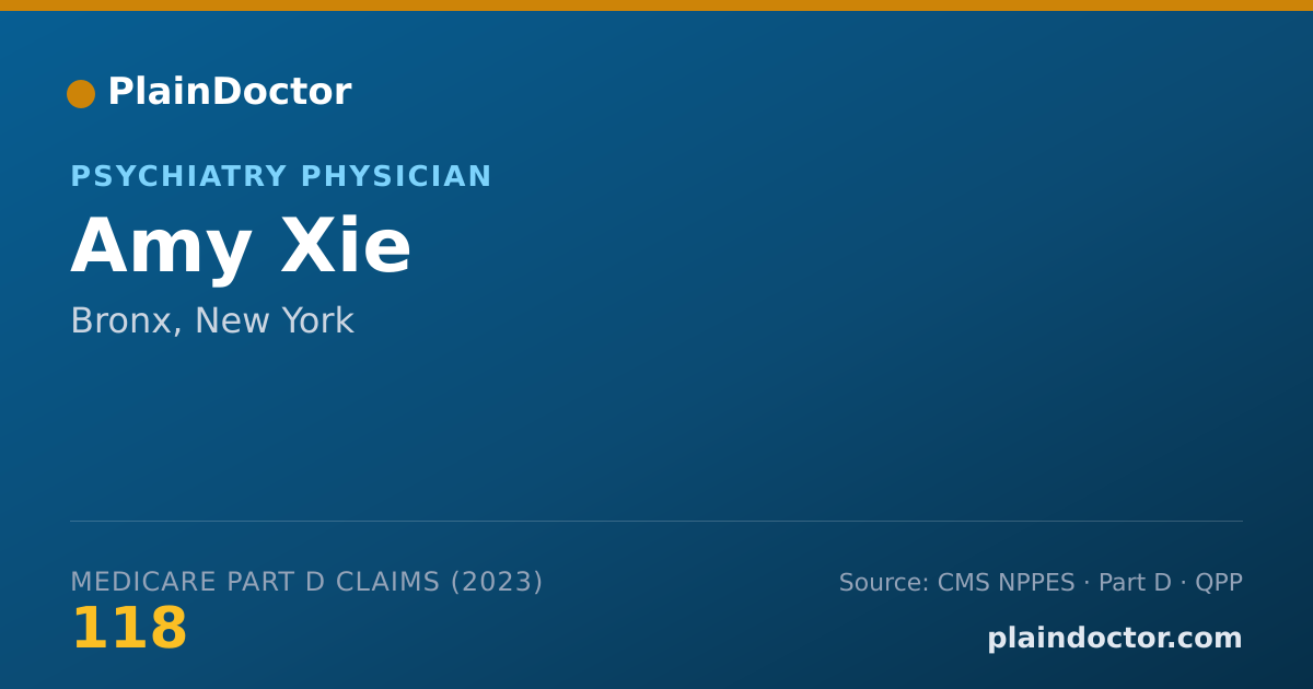 Shareable card for Amy Xie - Psychiatry Physician, Bronx, NY