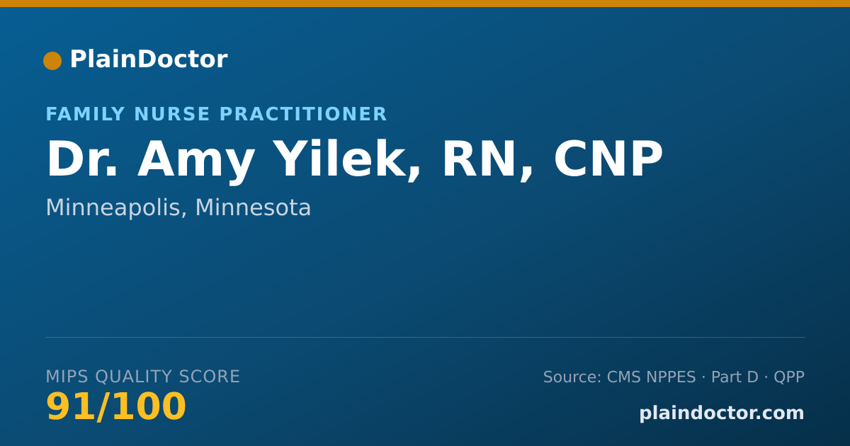Shareable card for Amy Yilek, RN, CNP - Family Nurse Practitioner, Minneapolis, MN