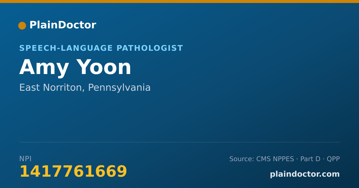 Shareable card for Amy Yoon - Speech-Language Pathologist, East Norriton, PA
