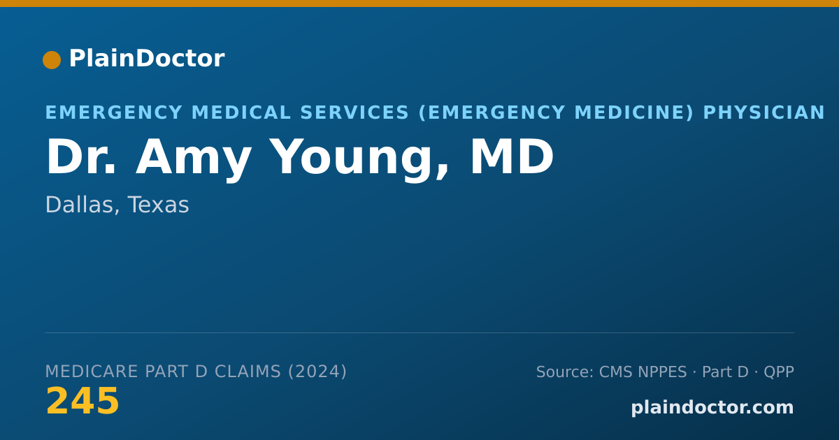 Shareable card for Amy Young, MD - Emergency Medical Services (Emergency Medicine) Physician, Dallas, TX