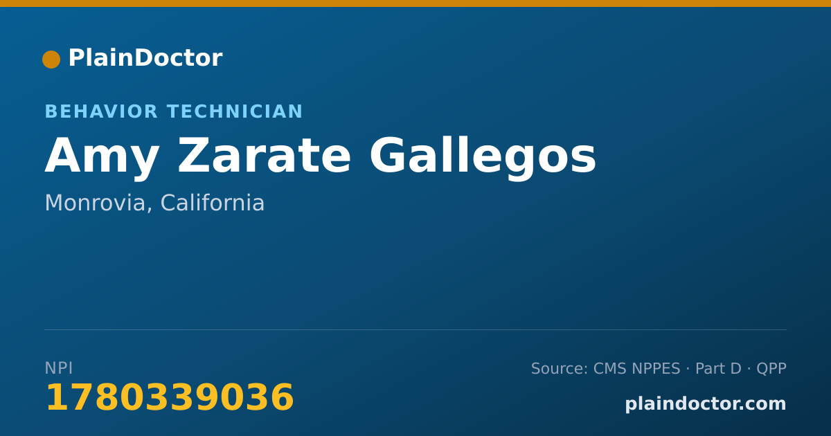Shareable card for Amy Zarate Gallegos - Behavior Technician, Monrovia, CA