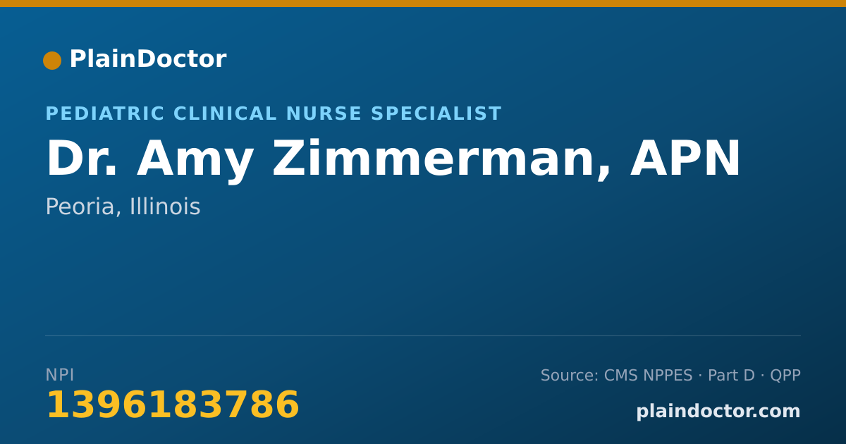 Shareable card for Amy Zimmerman, APN - Pediatric Clinical Nurse Specialist, Peoria, IL