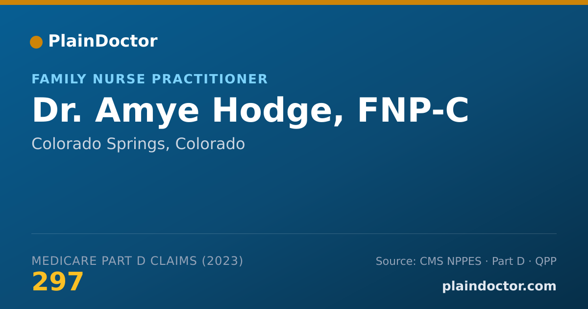 Shareable card for Amye Hodge, FNP-C - Family Nurse Practitioner, Colorado Springs, CO