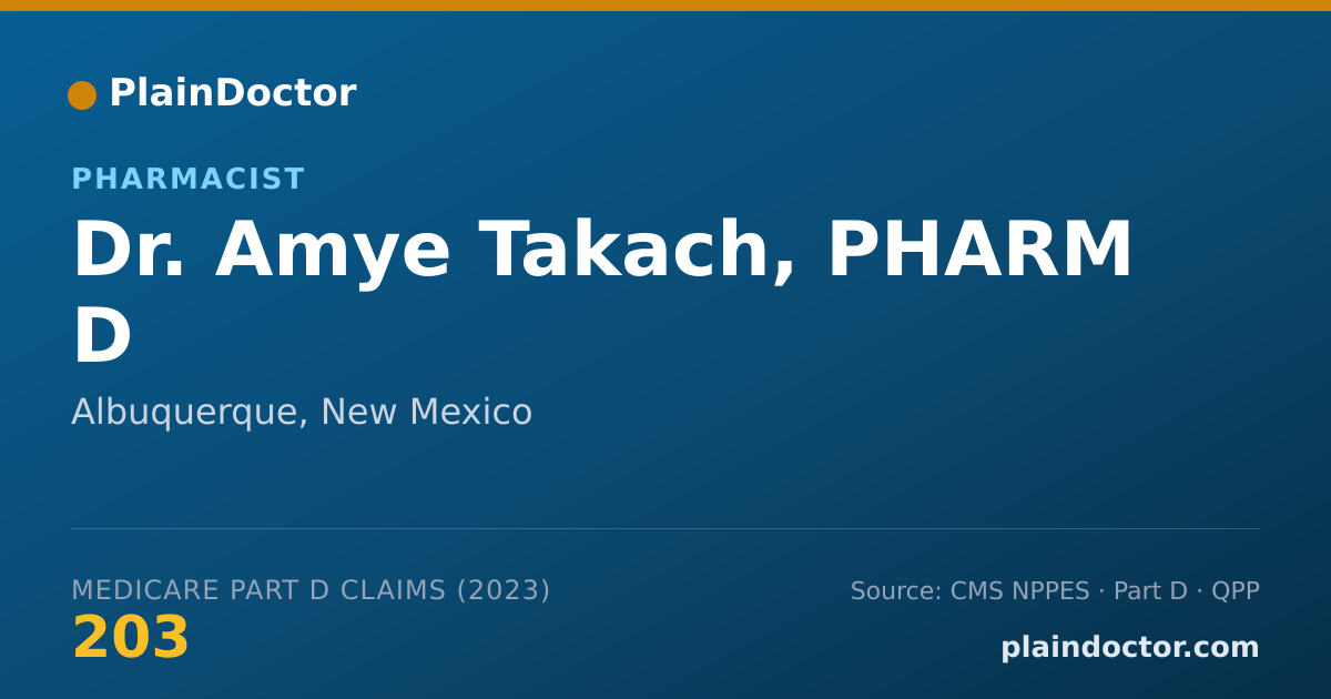 Shareable card for Amye Takach, PHARM D - Pharmacist, Albuquerque, NM