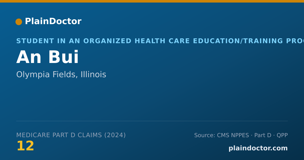 Shareable card for An Bui - Student in an Organized Health Care Education/Training Program, Olympia Fields, IL