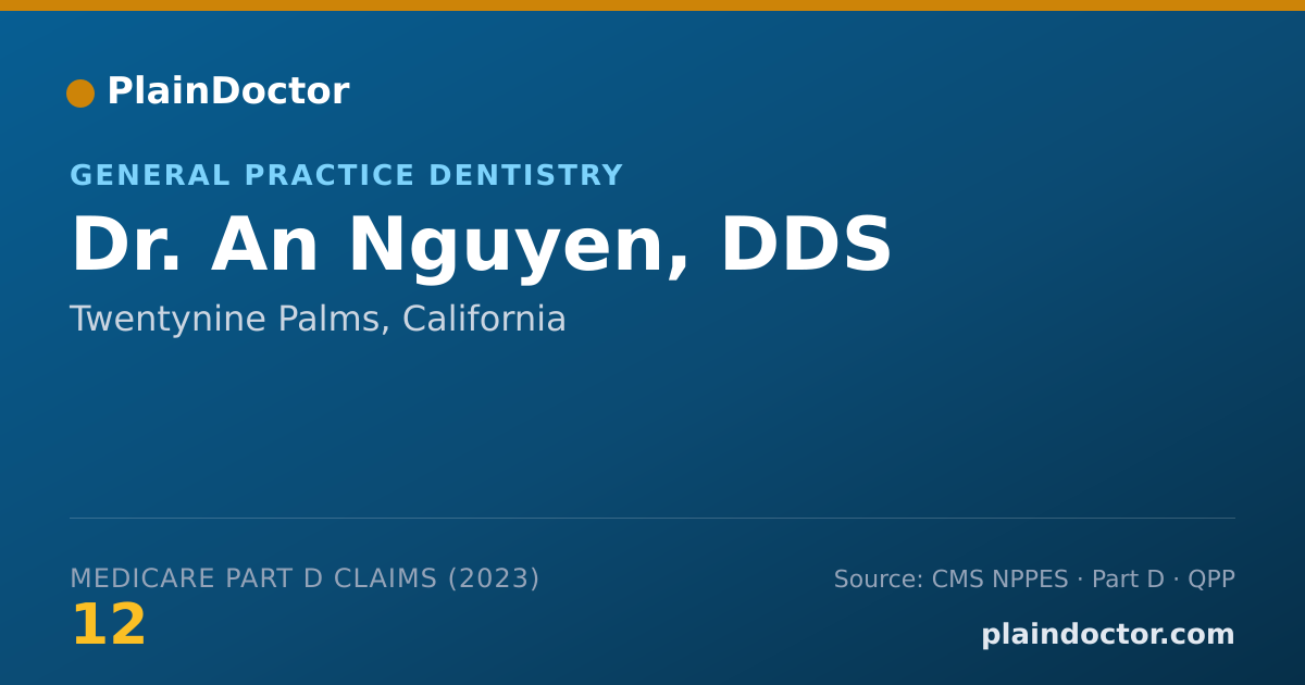 Shareable card for An Nguyen, DDS - General Practice Dentistry, Twentynine Palms, CA