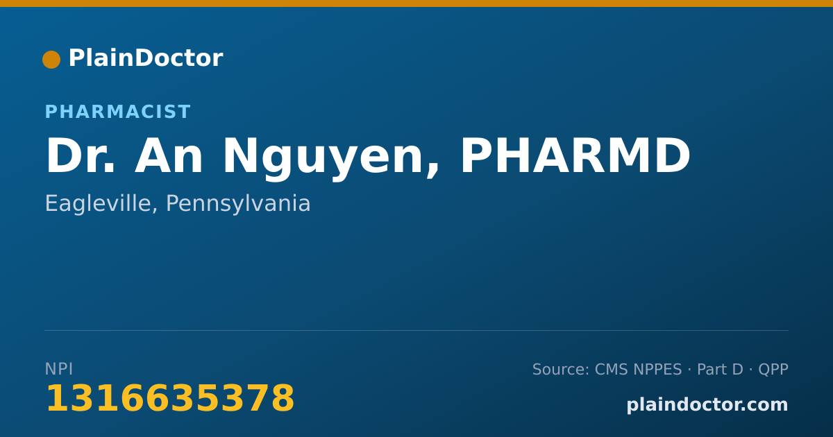 Shareable card for An Nguyen, PHARMD - Pharmacist, Eagleville, PA