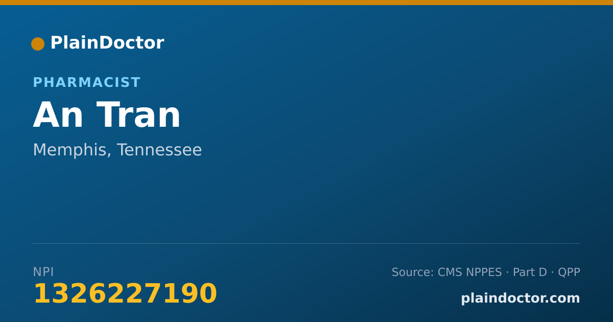 Shareable card for An Tran - Pharmacist, Memphis, TN