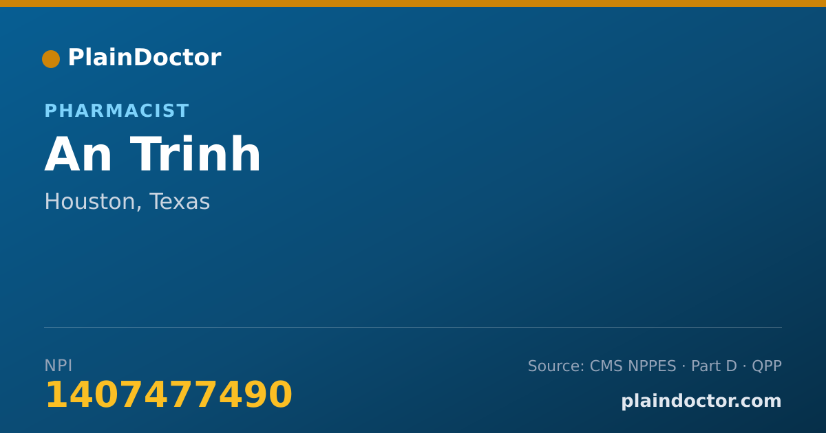 Shareable card for An Trinh - Pharmacist, Houston, TX