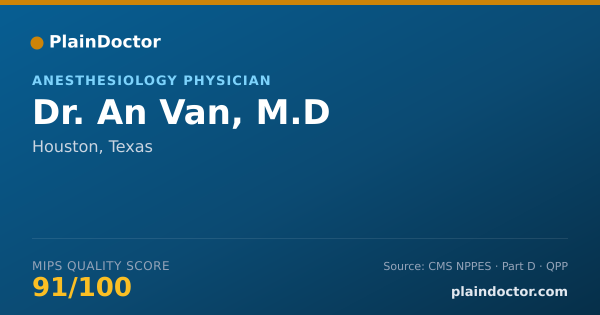 Shareable card for An Van, M.D - Anesthesiology Physician, Houston, TX