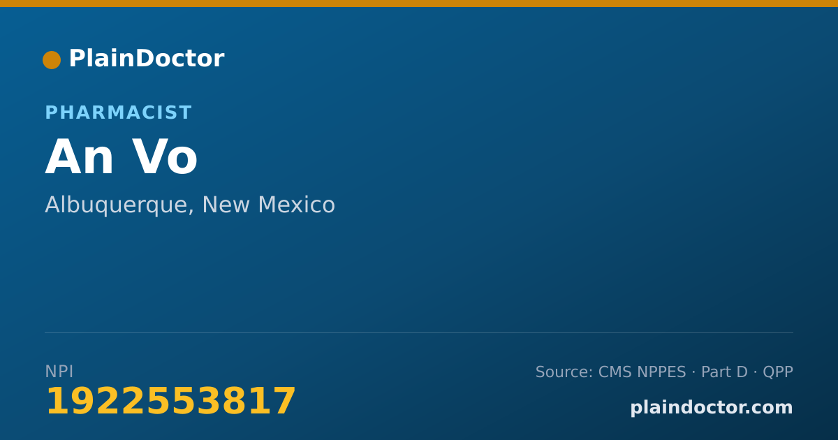 Shareable card for An Vo - Pharmacist, Albuquerque, NM