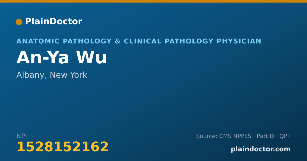 Shareable card for An-Ya Wu - Anatomic Pathology & Clinical Pathology Physician, Albany, NY