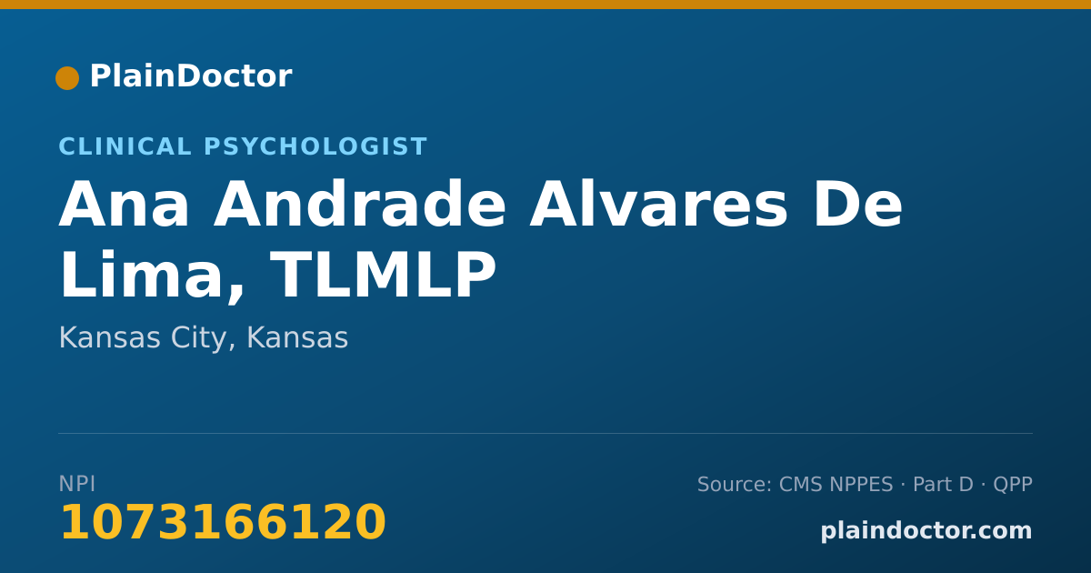 Shareable card for Ana Andrade Alvares De Lima, TLMLP - Clinical Psychologist, Kansas City, KS