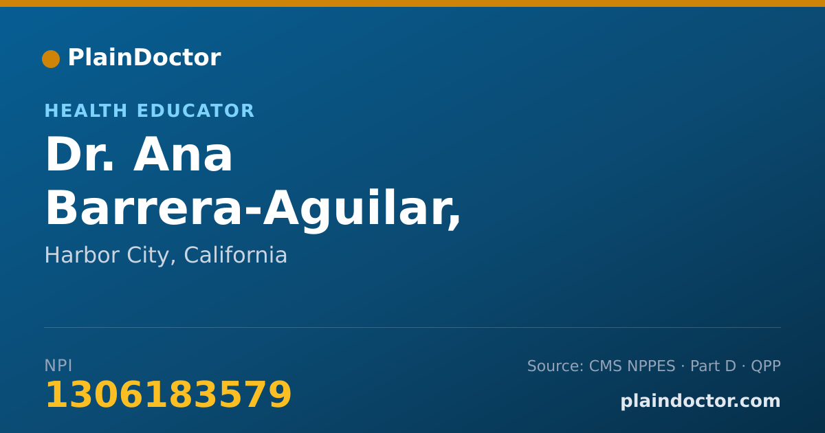 Shareable card for Ana Barrera-Aguilar, MEDICAL ASSISTANT - Health Educator, Harbor City, CA