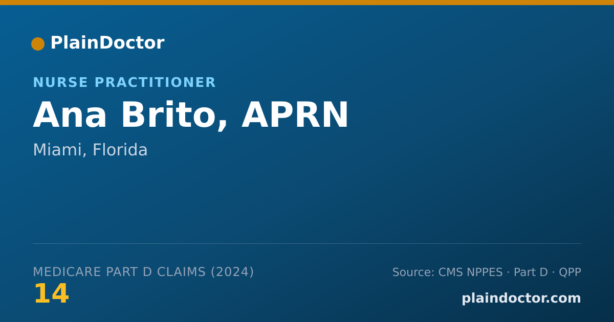 Shareable card for Ana Brito, APRN - Nurse Practitioner, Miami, FL