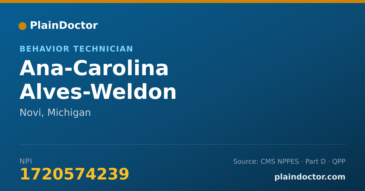 Shareable card for Ana-Carolina Alves-Weldon - Behavior Technician, Novi, MI