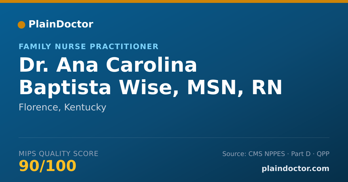 Shareable card for Ana Carolina Baptista Wise, MSN, RN - Family Nurse Practitioner, Florence, KY