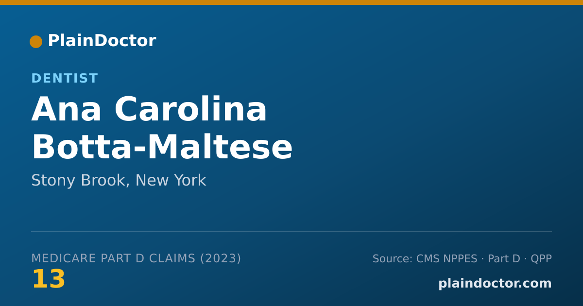 Shareable card for Ana Carolina Botta-Maltese - Dentist, Stony Brook, NY