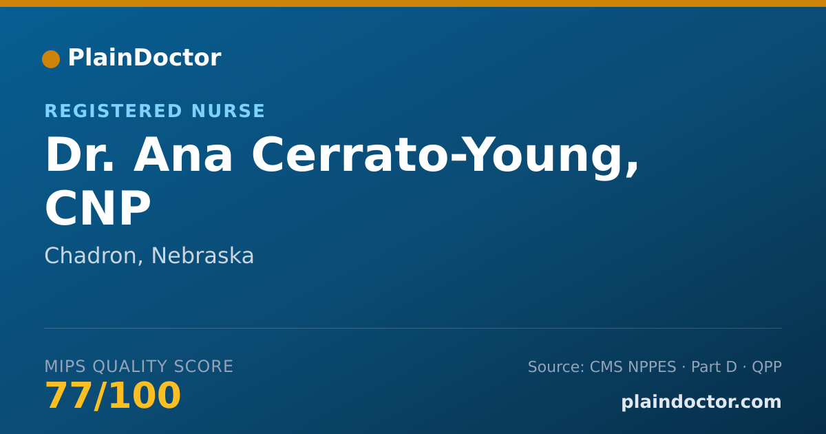 Shareable card for Ana Cerrato-Young, CNP - Registered Nurse, Chadron, NE