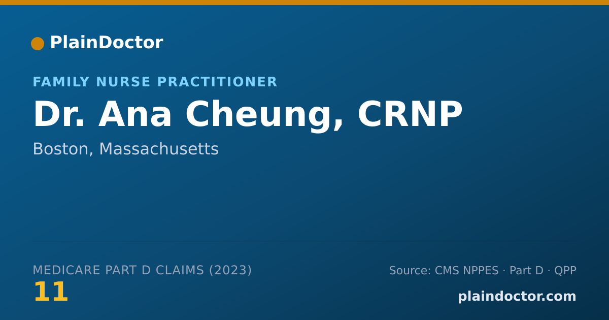 Shareable card for Ana Cheung, CRNP - Family Nurse Practitioner, Boston, MA