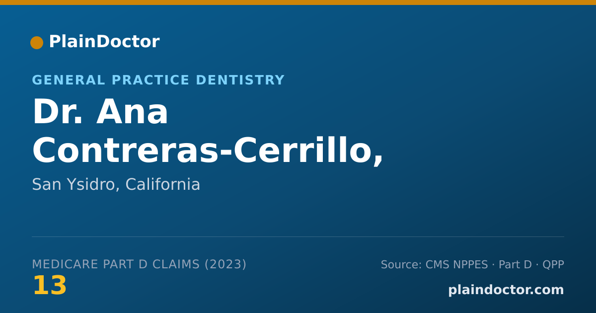 Shareable card for Ana Contreras-Cerrillo, DDS - General Practice Dentistry, San Ysidro, CA