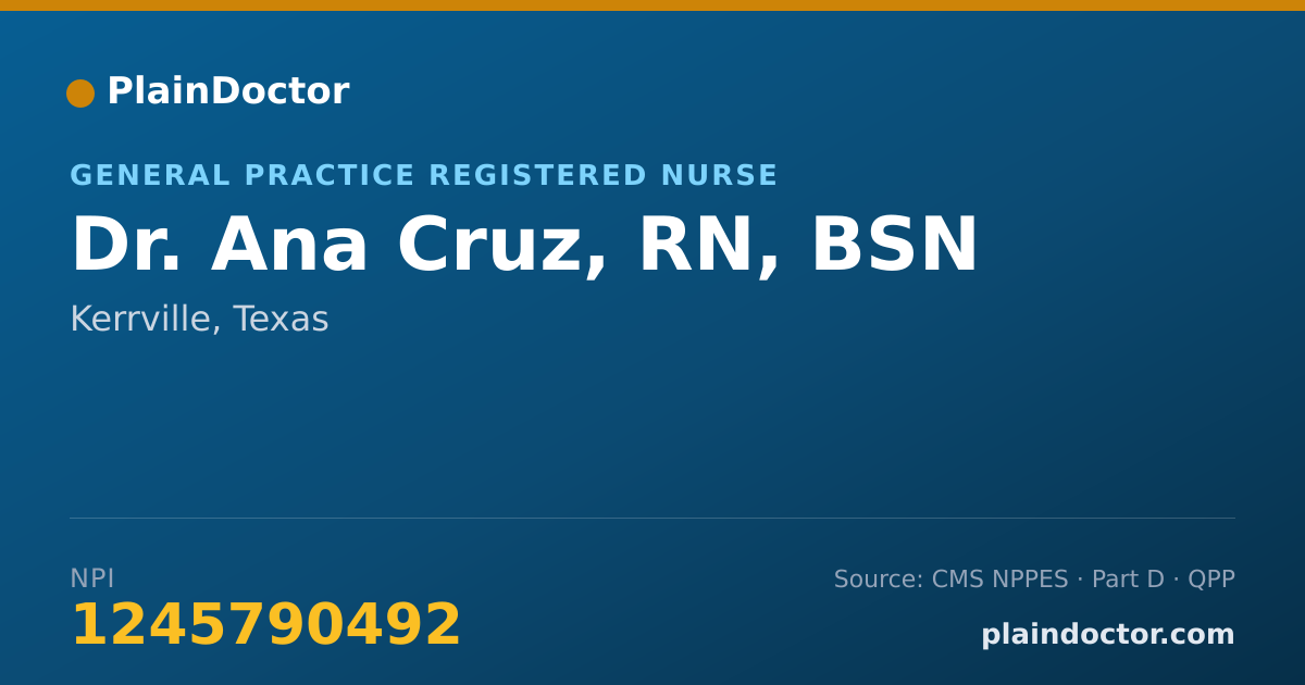 Shareable card for Ana Cruz, RN, BSN - General Practice Registered Nurse, Kerrville, TX