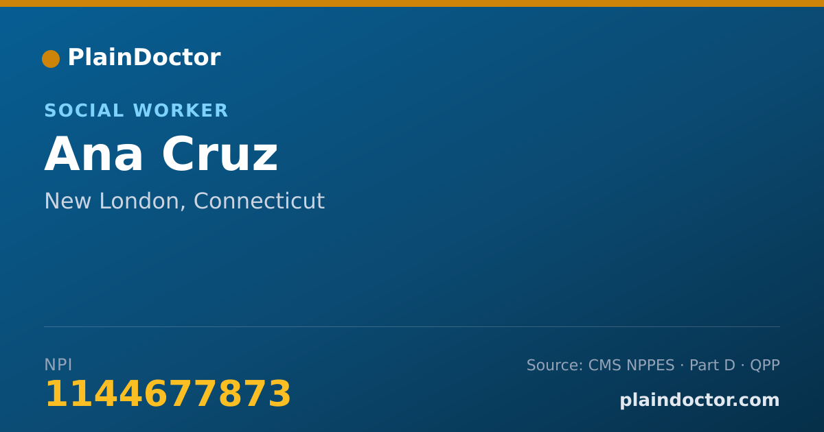 Shareable card for Ana Cruz - Social Worker, New London, CT