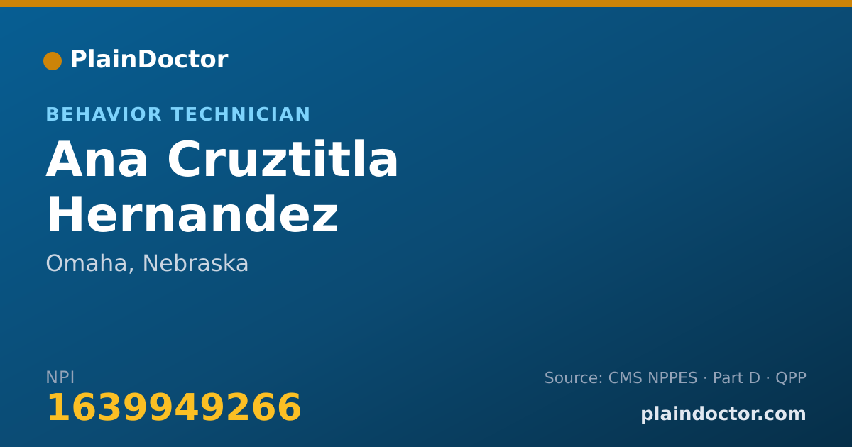 Shareable card for Ana Cruztitla Hernandez - Behavior Technician, Omaha, NE
