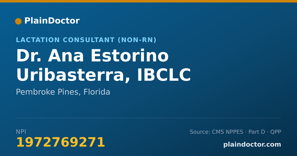 Shareable card for Ana Estorino Uribasterra, IBCLC - Lactation Consultant (Non-RN), Pembroke Pines, FL