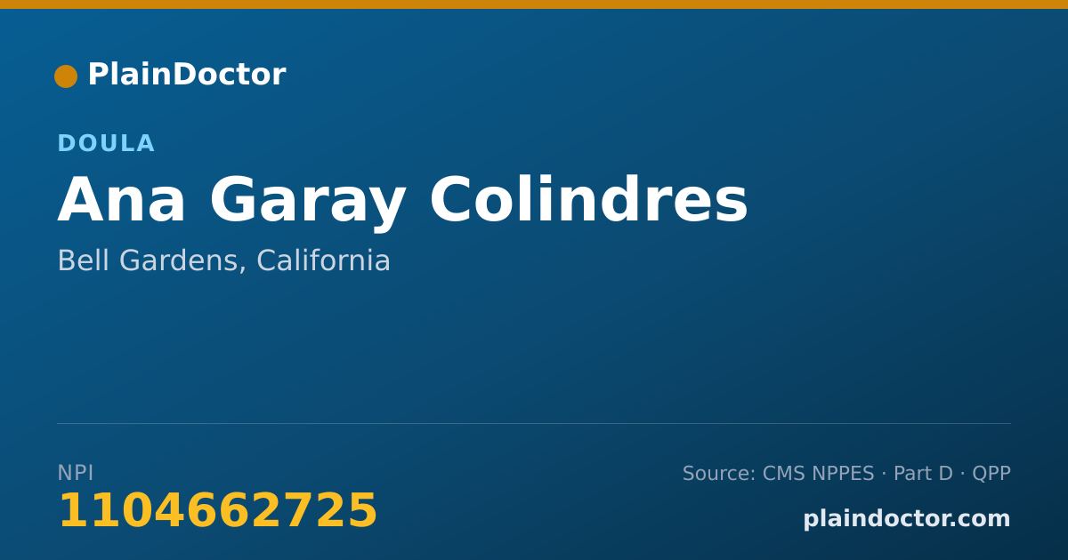 Shareable card for Ana Garay Colindres - Doula, Bell Gardens, CA