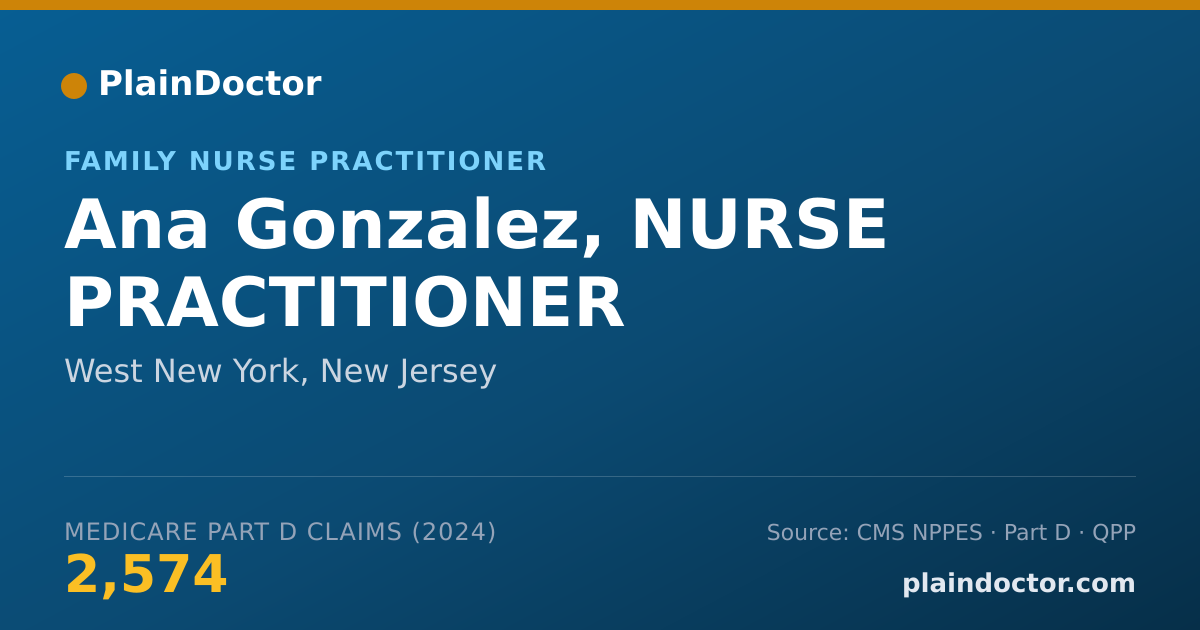 Shareable card for Ana Gonzalez, NURSE PRACTITIONER - Family Nurse Practitioner, West New York, NJ