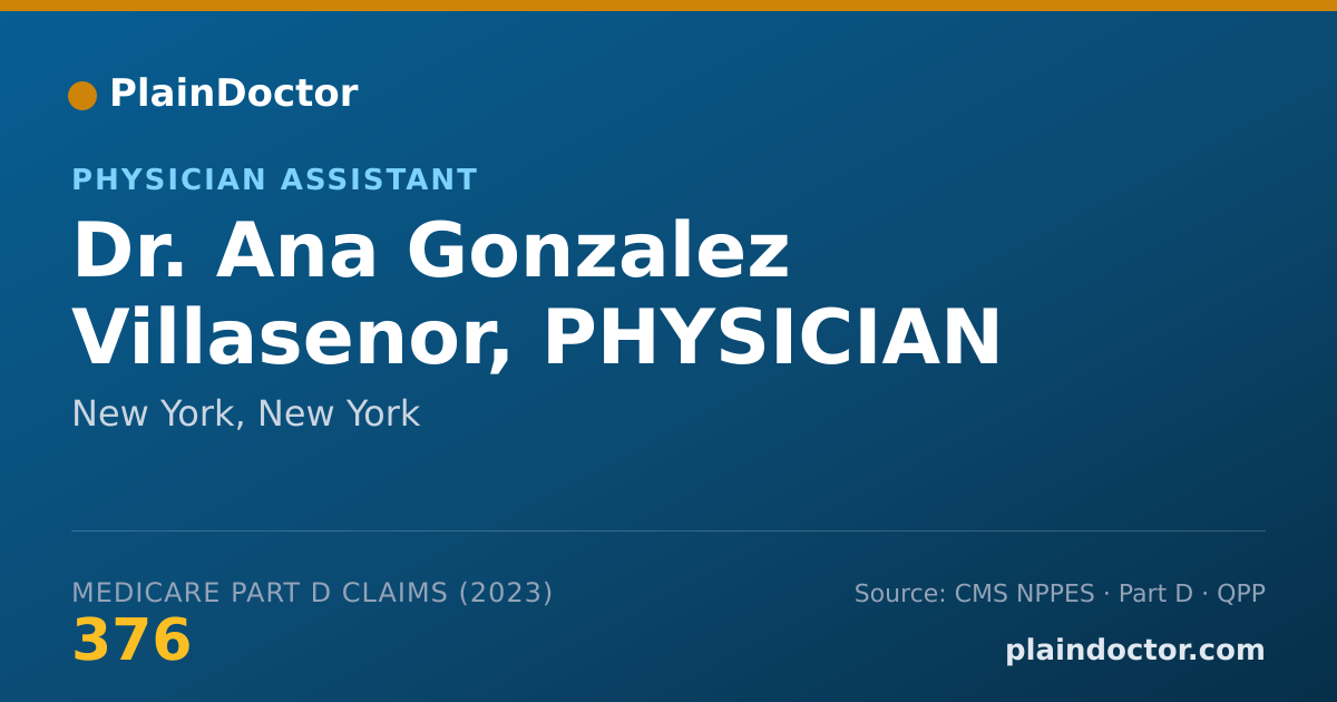 Shareable card for Ana Gonzalez Villasenor, PHYSICIAN ASSISTANT - Physician Assistant, New York, NY