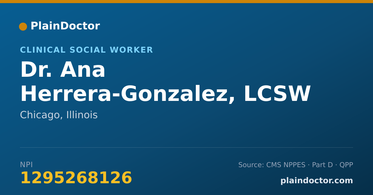 Shareable card for Ana Herrera-Gonzalez, LCSW - Clinical Social Worker, Chicago, IL