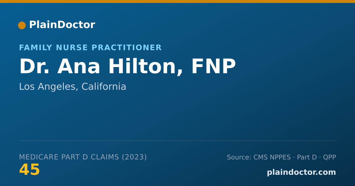 Shareable card for Ana Hilton, FNP - Family Nurse Practitioner, Los Angeles, CA