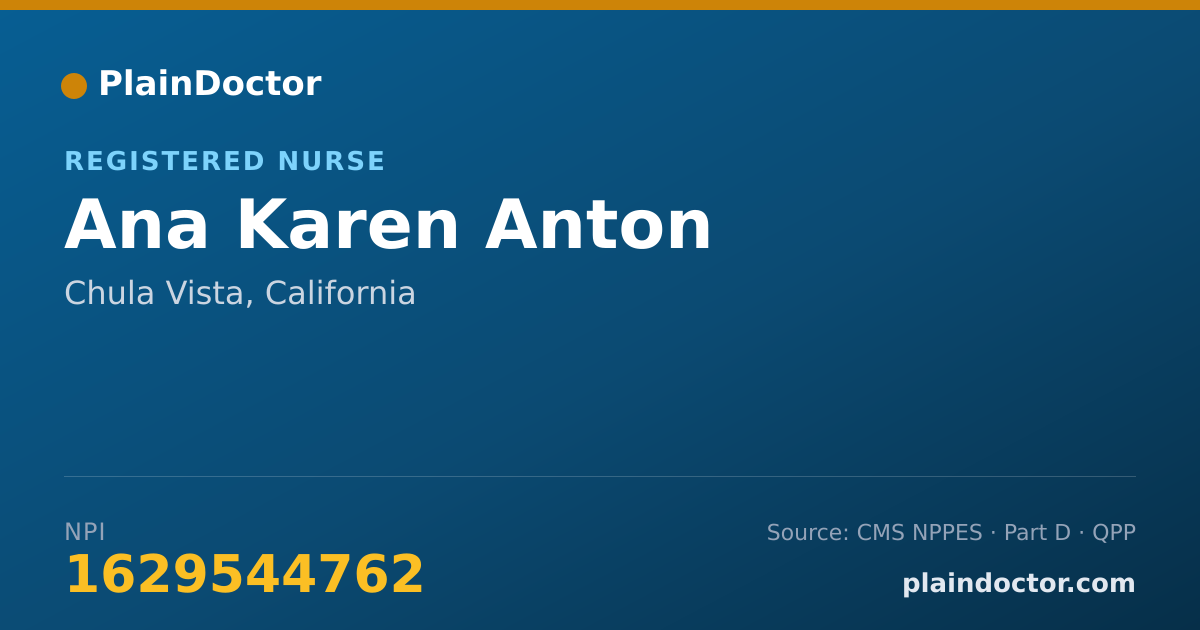 Shareable card for Ana Karen Anton - Registered Nurse, Chula Vista, CA