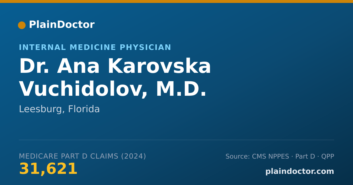 Shareable card for Ana Karovska Vuchidolov, M.D. - Internal Medicine Physician, Leesburg, FL