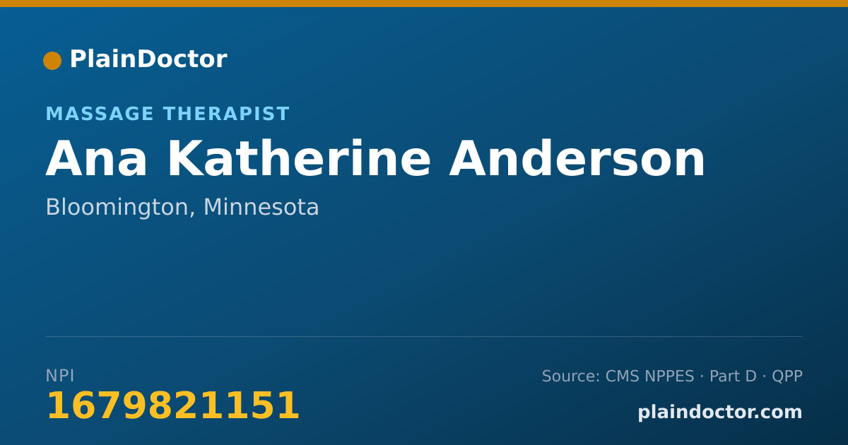 Shareable card for Ana Katherine Anderson - Massage Therapist, Bloomington, MN