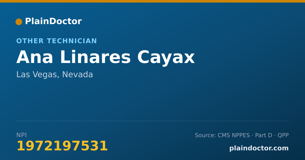 Shareable card for Ana Linares Cayax - Other Technician, Las Vegas, NV