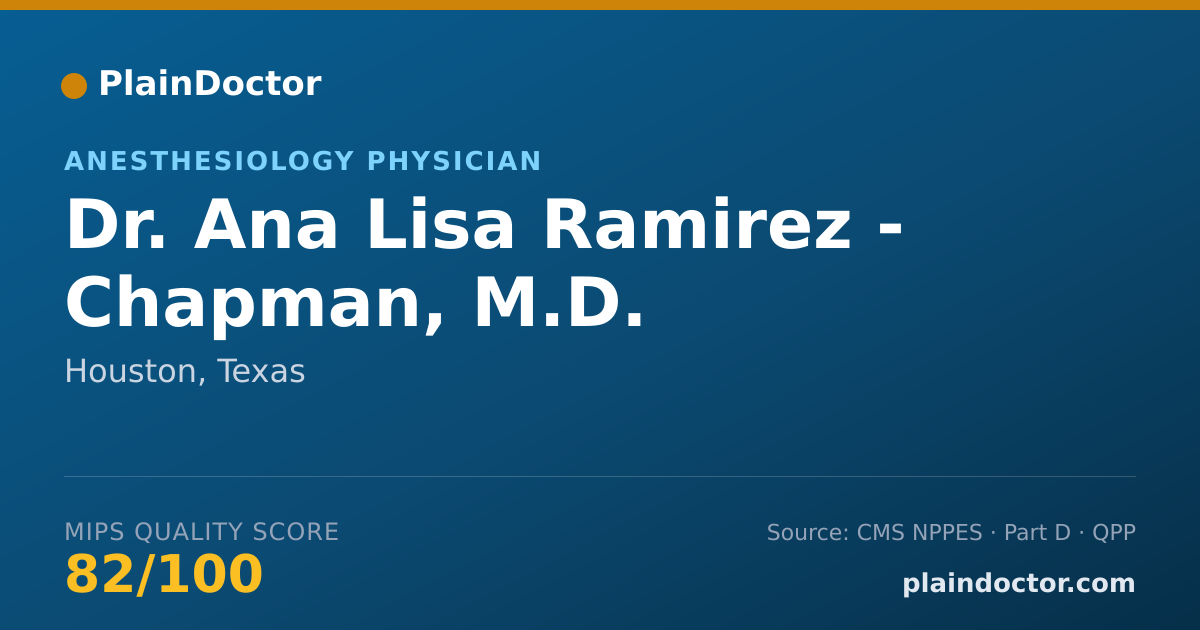 Shareable card for Ana Lisa Ramirez - Chapman, M.D. - Anesthesiology Physician, Houston, TX