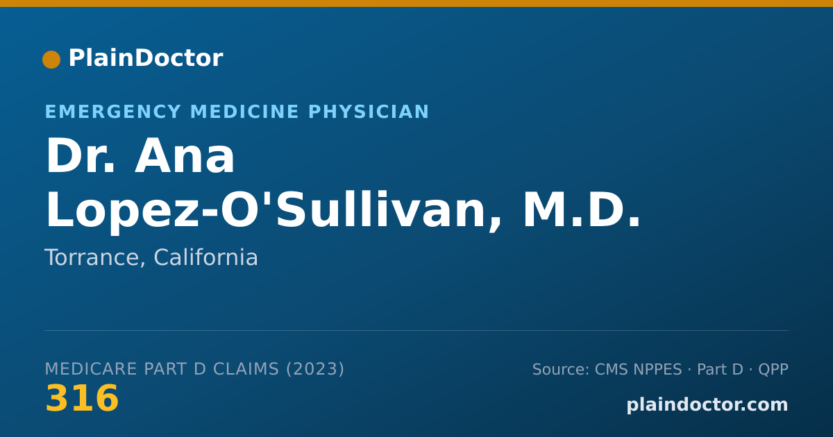 Shareable card for Ana Lopez-O'Sullivan, M.D. - Emergency Medicine Physician, Torrance, CA