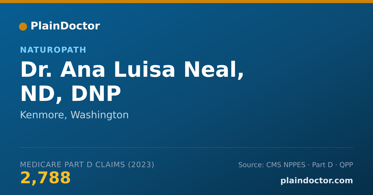 Shareable card for Ana Luisa Neal, ND, DNP - Naturopath, Kenmore, WA