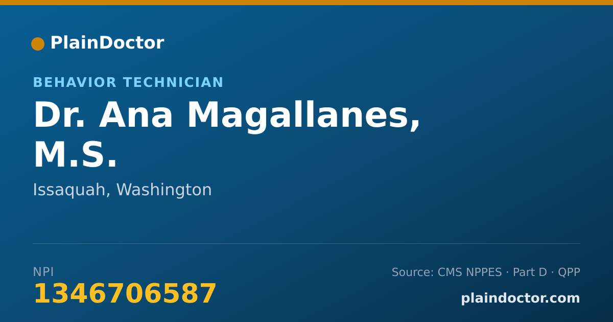 Shareable card for Ana Magallanes, M.S. - Behavior Technician, Issaquah, WA